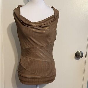 XOXO Brown Metallic Blouse